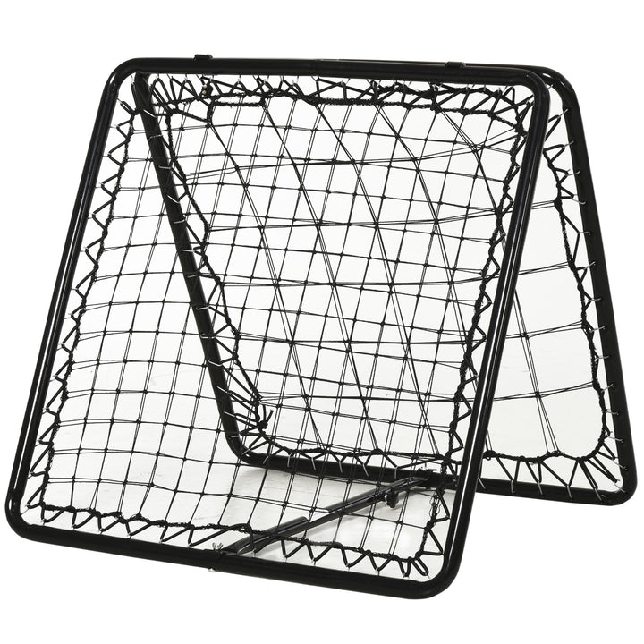 Angle Adjustable Double Sided Rebounder Net Training Aid Target Soccer Goal Kickback For Football, Baseball, Basketball - 75L x 75W cm