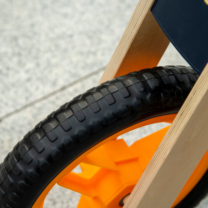 Kids Balance Bike 12 Inch Wooden for 3-6 Years Boys Girls, Black