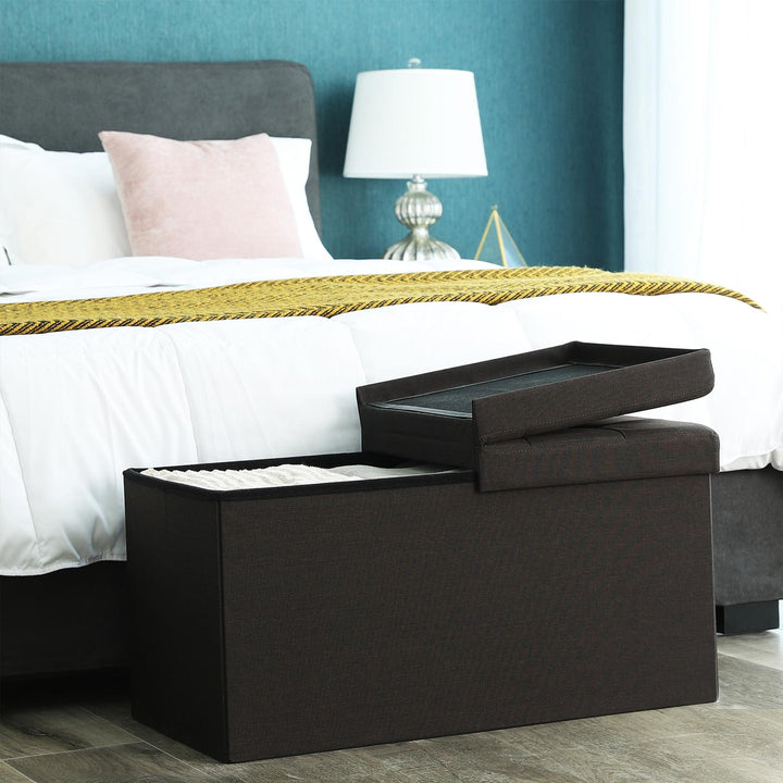 Large Brown Storage Ottoman