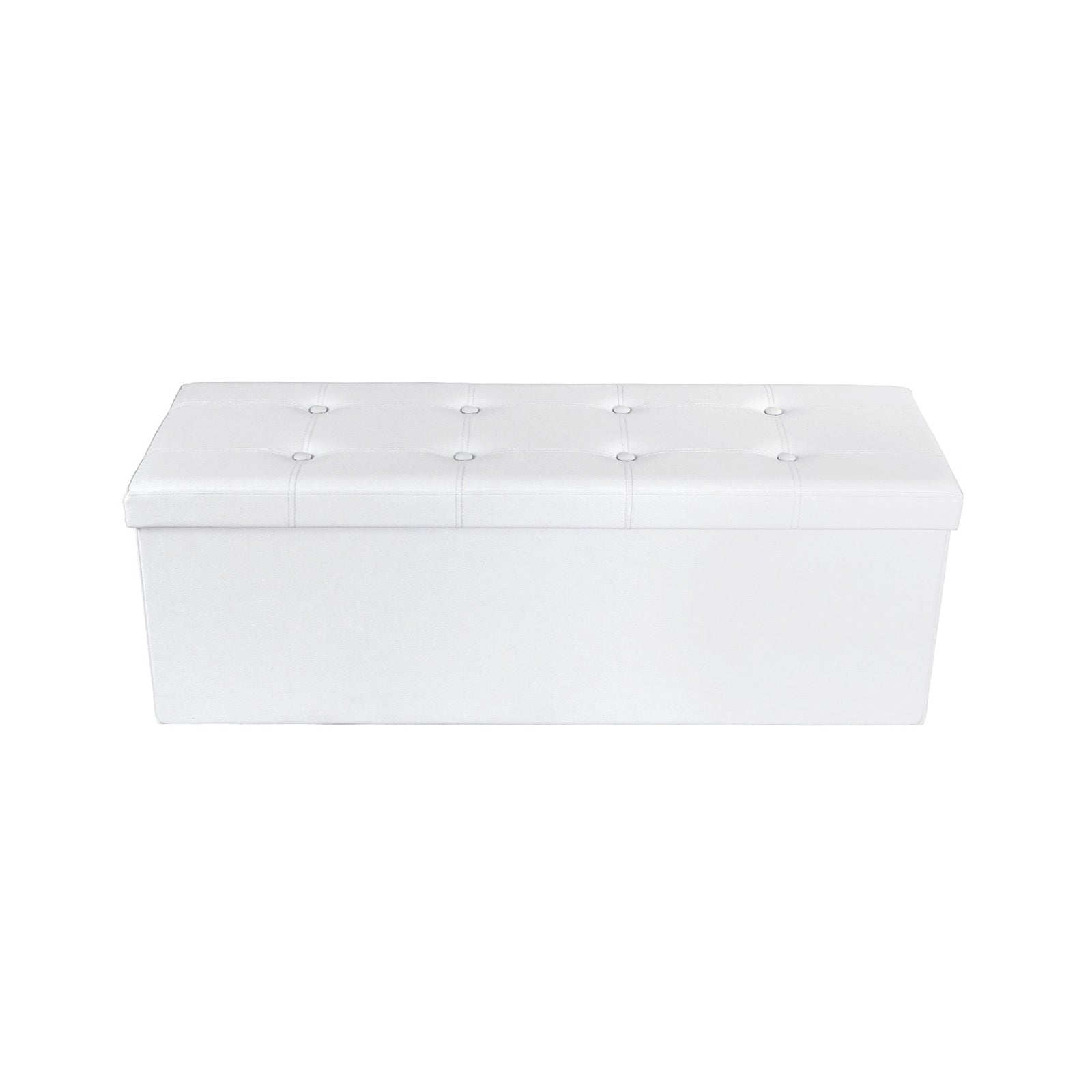 SONGMICS 110 x 38 x 38 cm Large Storage Ottoman Toy Chest Max Load 300 kg White LSF89WT