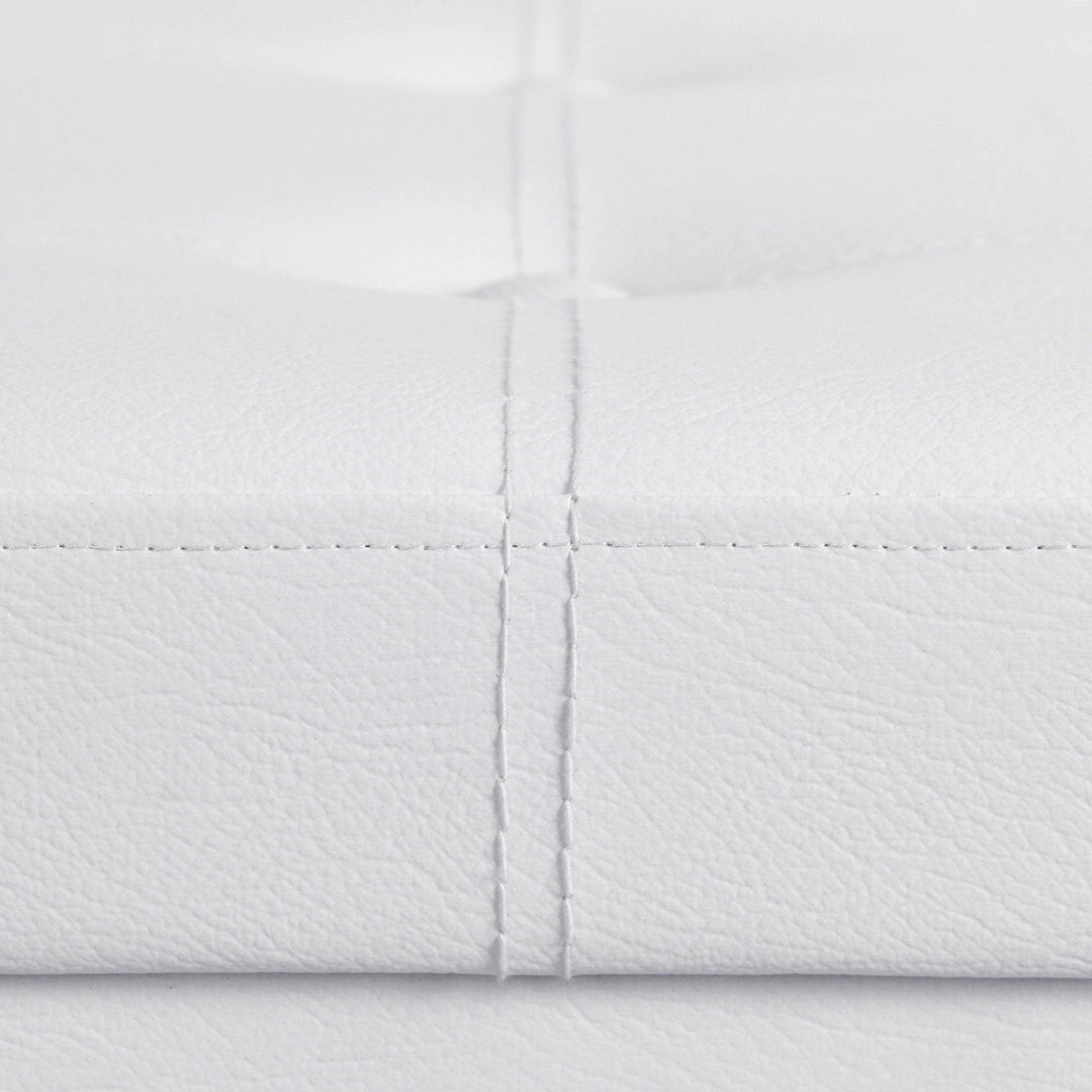 Large Storage White Ottoman