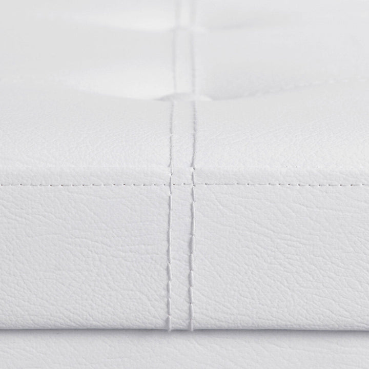 Large Storage White Ottoman