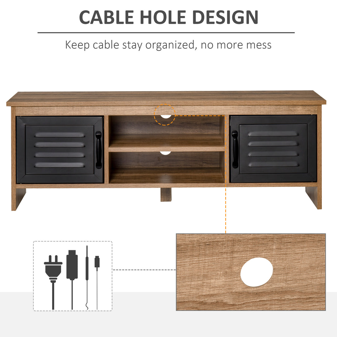 TV Stand Cabinet Unit for TVs up to 42 Inches with 2 Drawers and 2 Storage Compartment Wire Hole Entertainment Console for Living Room Black