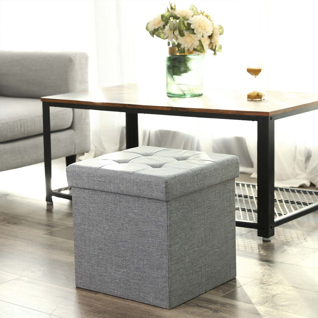 Light Grey Storage Ottoman