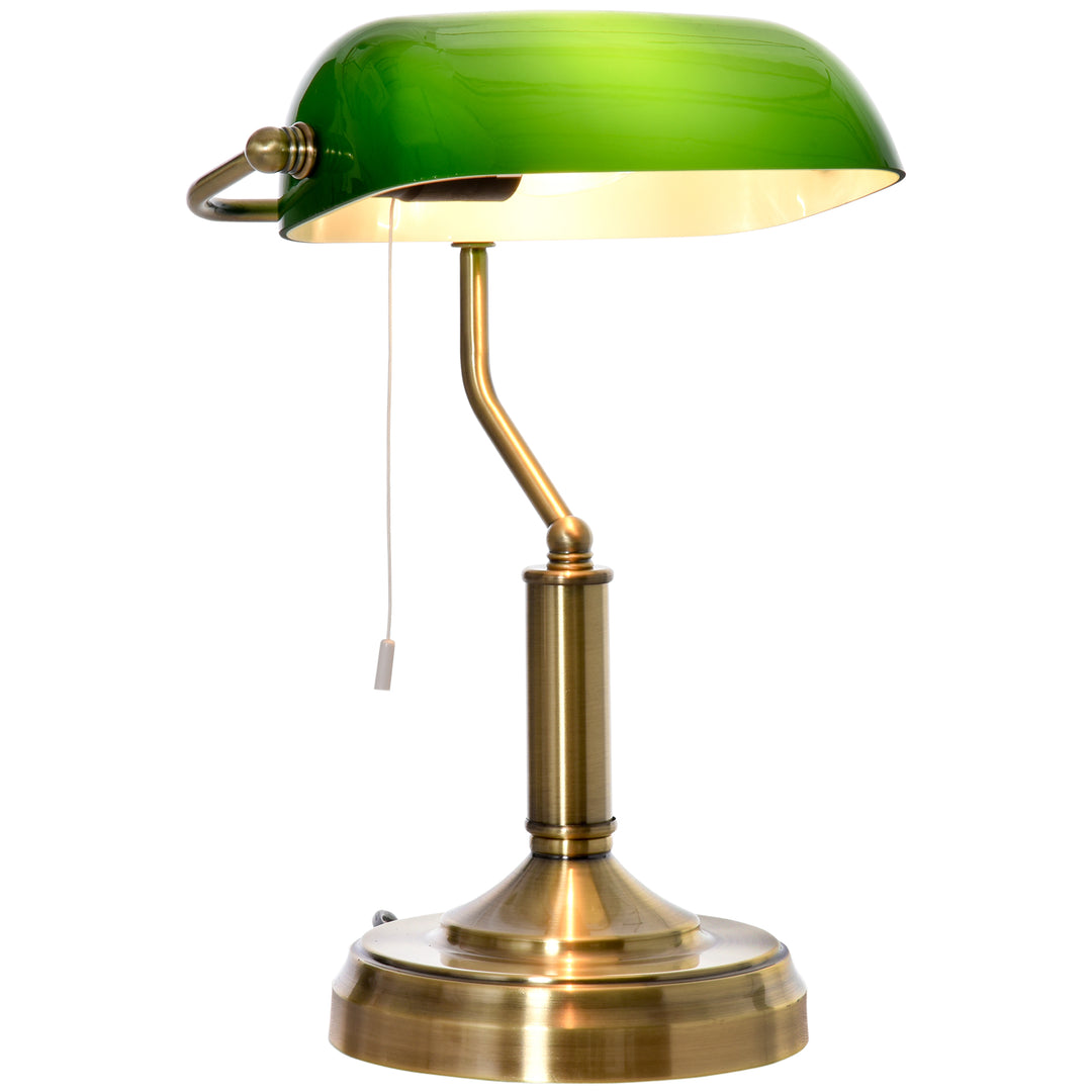 Banker's Table Lamp with Antique Bronze Base