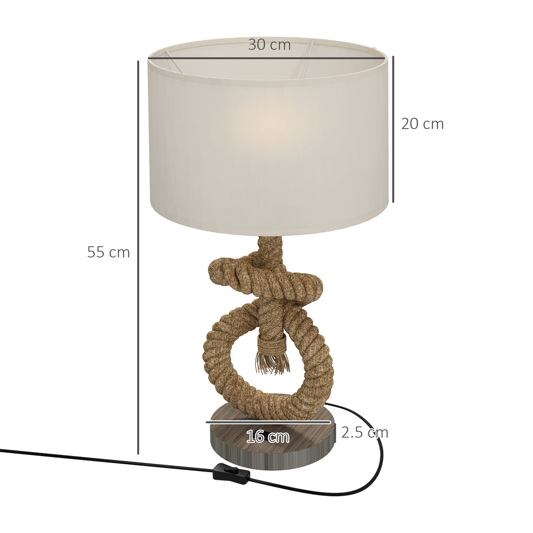 Nautical LED Table Lamp with USB Charging Port, Bedside Desk Lamp for Bedroom, Living Room, Home Office