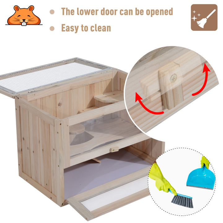 Wooden Hamster Cage Small Animal House Pets at Home, 60 x 35 x 42 cm