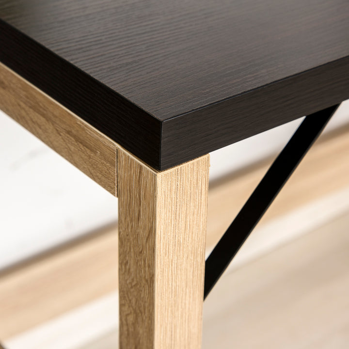 Computer Desk with shelves Office Desk Workstation，Writing Desk Computer PC Laptop Table Workstation, Black Wood Grain