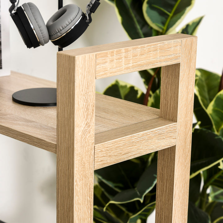 Computer Desk with shelves Office Desk Workstation，Writing Desk Computer PC Laptop Table Workstation, Black Wood Grain