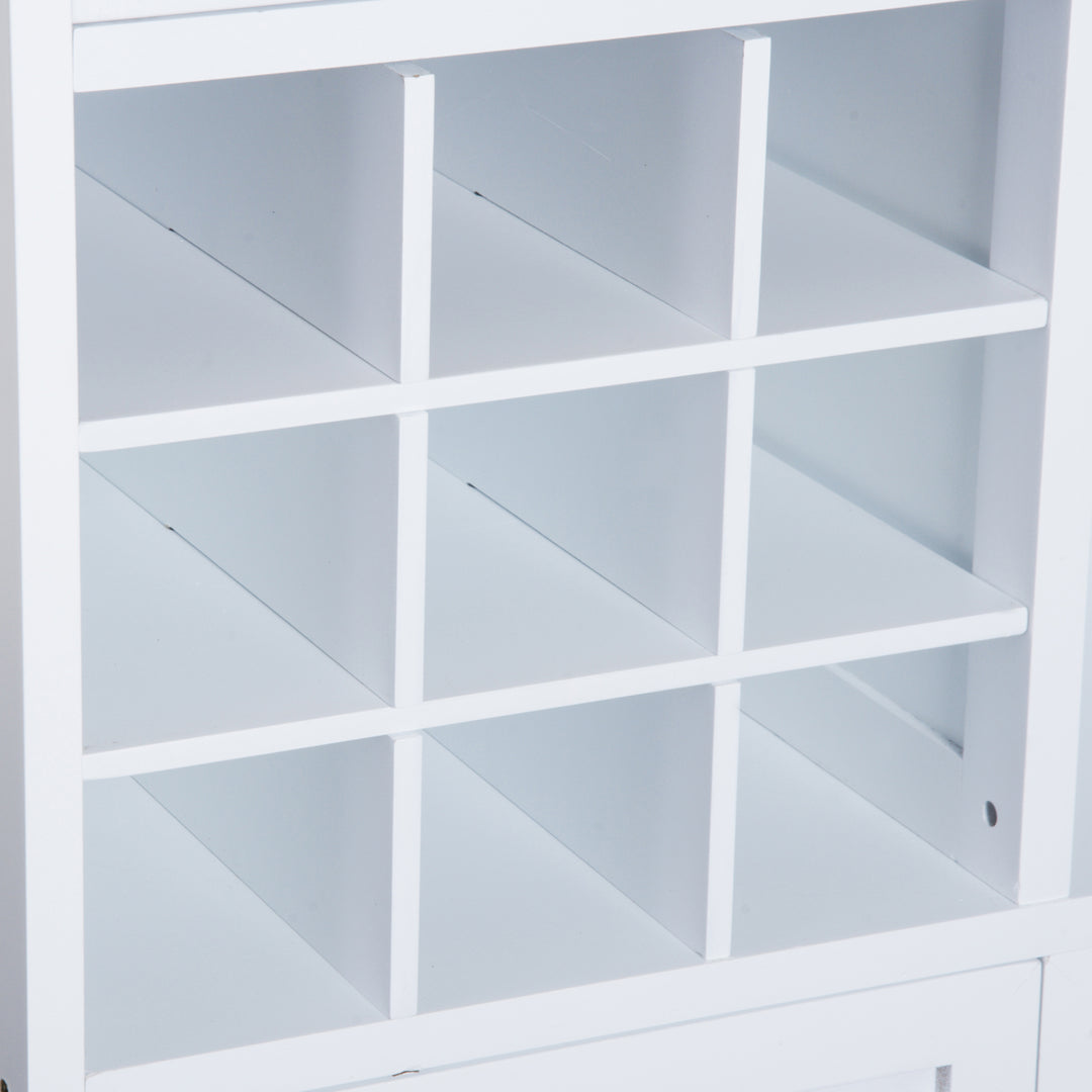 Rolling Kitchen Cart Sideboard Island Portable Serving Utility Storage Display Cabinet Trolley Wood Drawers w/Doors on Wheels&amp;Wine Racks