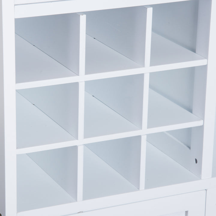 Rolling Kitchen Cart Sideboard Island Portable Serving Utility Storage Display Cabinet Trolley Wood Drawers w/Doors on Wheels&amp;Wine Racks