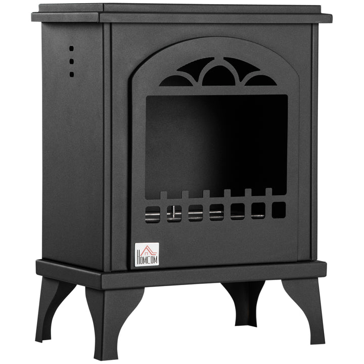 Free Standing Ethanol Fireplace, Bioethanol Heater Stove Fire with 1.5L Tank, 3 Hours Burning Time, Black