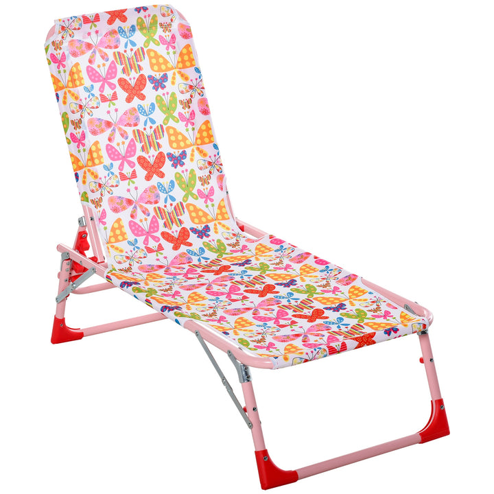 Lounge Chair for Kids Recliner Foldable Portable with Adjustable Backrest Outdoor Beach Pool Camping 118 x 40 x 24cm