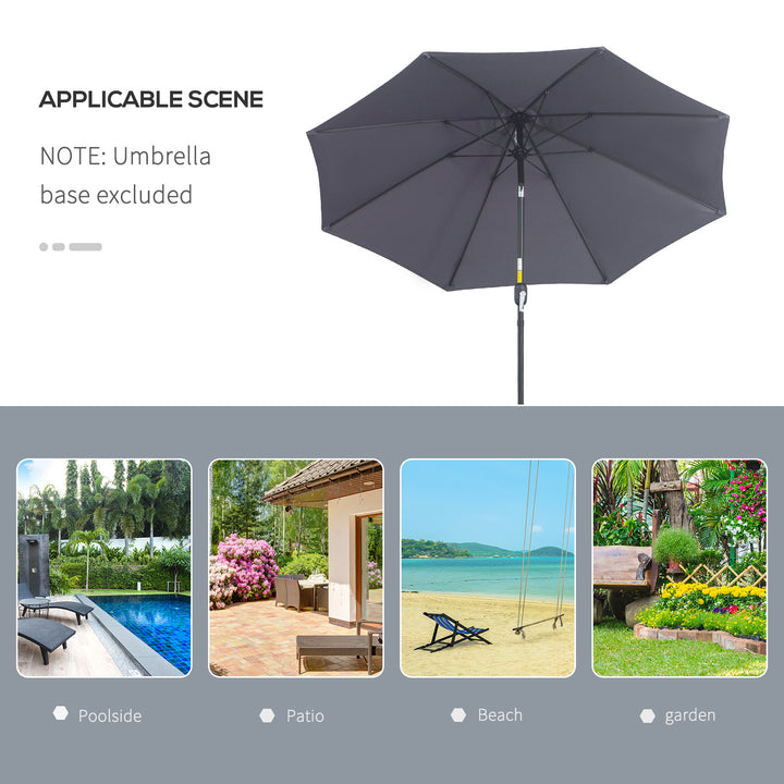 Outsunny 2.7M Garden Parasol, Patio Sun Umbrella, Tilt Shade Shelter Canopy, Aluminium Frame, Charcoal Grey