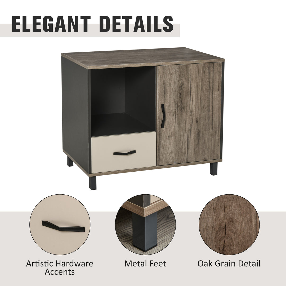 File Cabinet Storage Sideboard Floor Standing Cupboard w/ Drawer Shelves Office Furniture