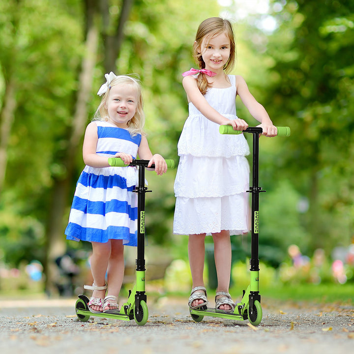 Scooter for Kids Toddler Foldable Kick Scooter with Adjustable Height Brake for Boys and Girls 3-8 Years Aluminium Green