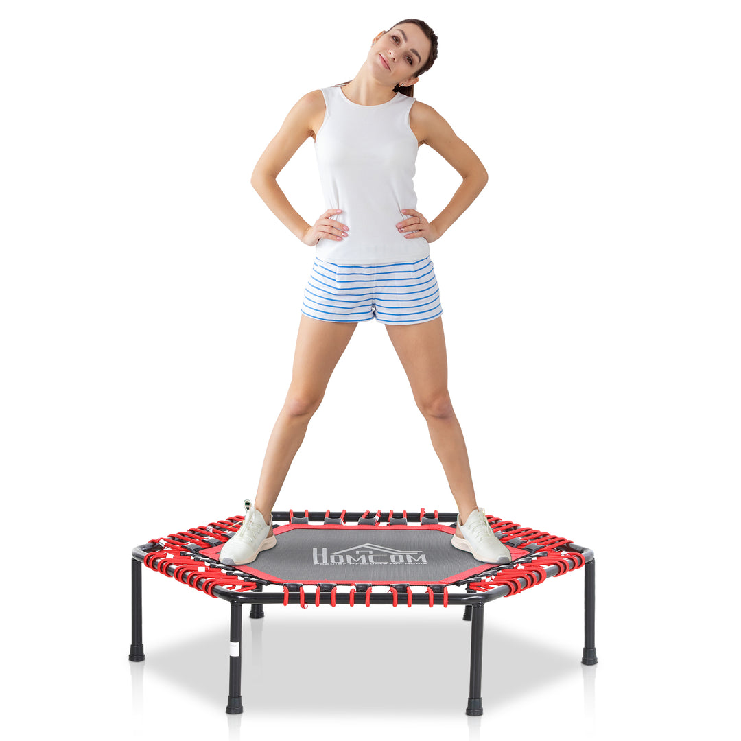 40" Mini Hexagon Steel Frame Trampoline Red