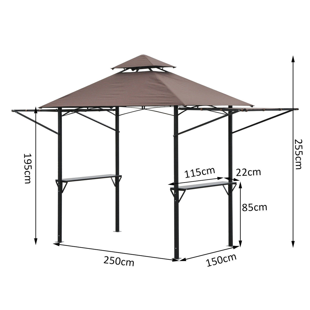 250L x 150W cm Waterproof Canopy Awing-Coffee