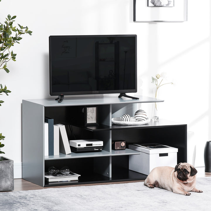 TV Unit Cabinet for TVs up to 32"-55", TV Stand with Storage Shelves for Living Room, Grey