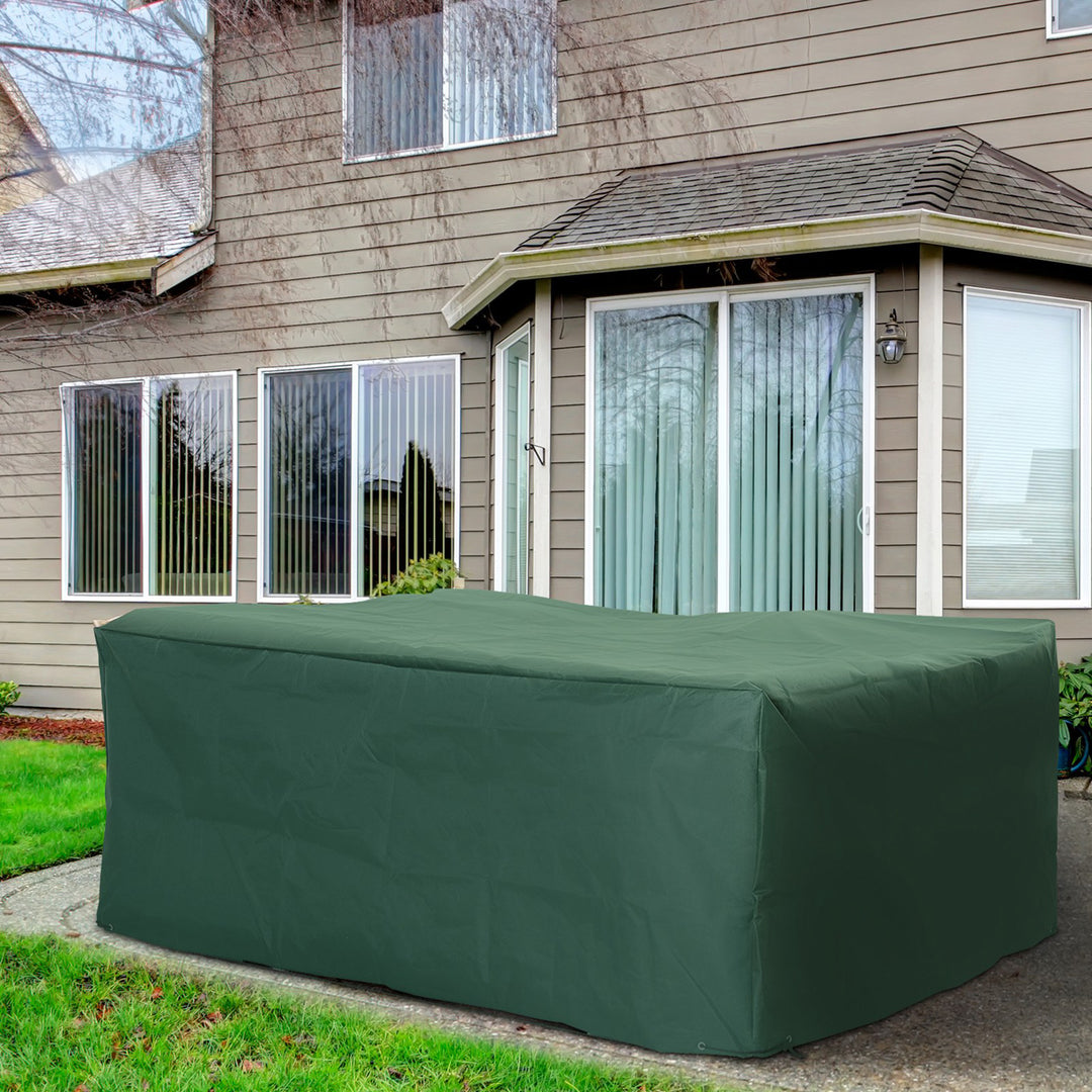 600D Garden Furniture Cover Outdoor Garden Rattan Furniture Protection Oxford Patio Set Cover Waterproof Anti-UV Green 205 x 145 x 70cm