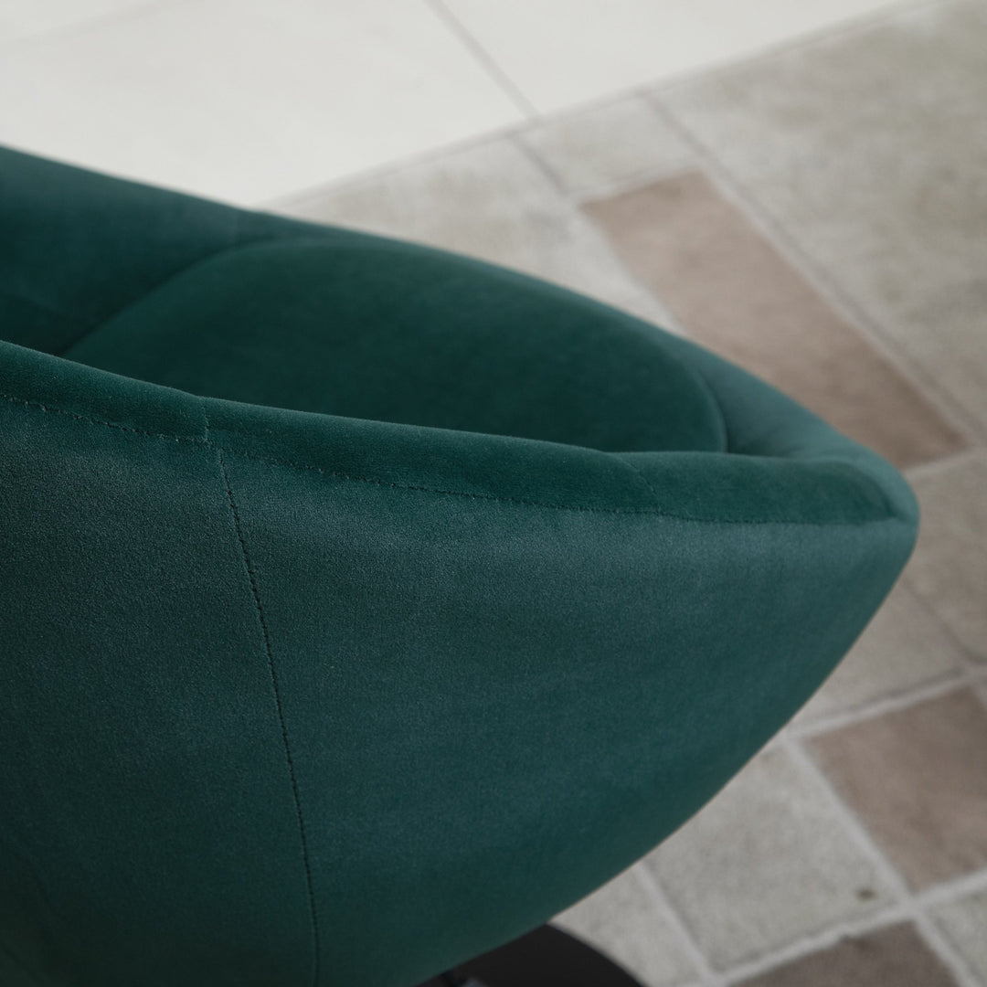 Dining Height Bar Stool Velvet-Touch Tufted Fabric Adjustable Height Armless Counter Chairs with Swivel Seat, Green
