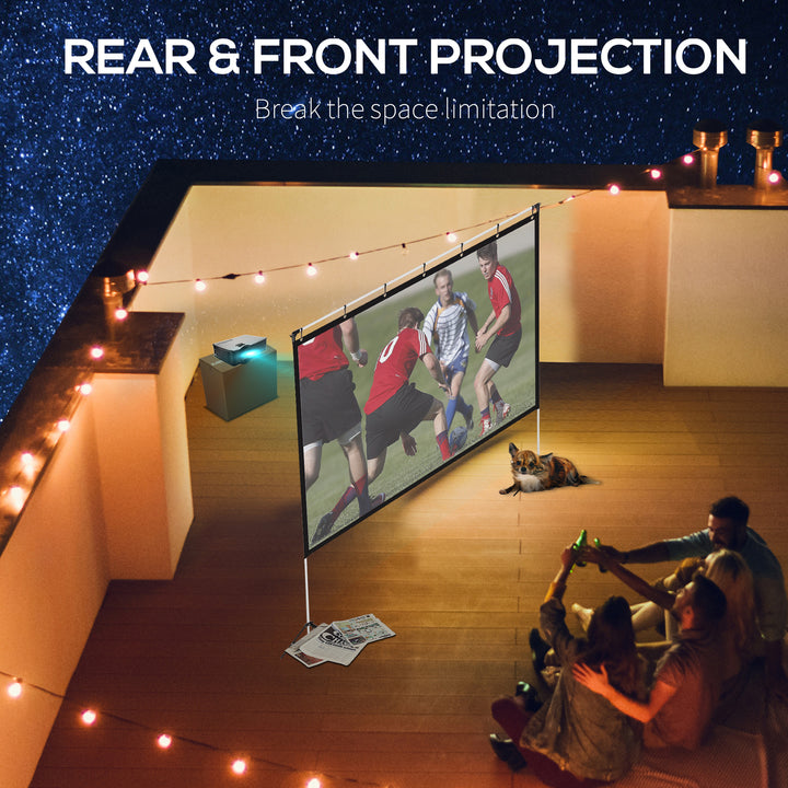 Projector Screen and Stand, Portable Front and Rear Screen
