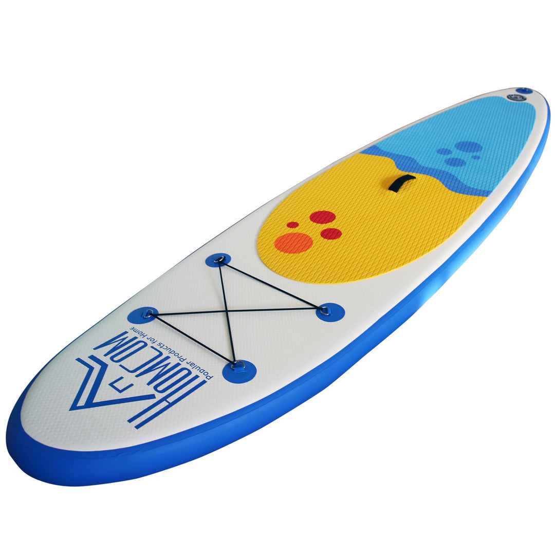 Inflatable Paddle Stand Up Board, Adjustable Aluminium Paddle Non-Slip Deck Board with ISUP Accessories & Carry Bag, 305L x 76W x 10H cm -Blue