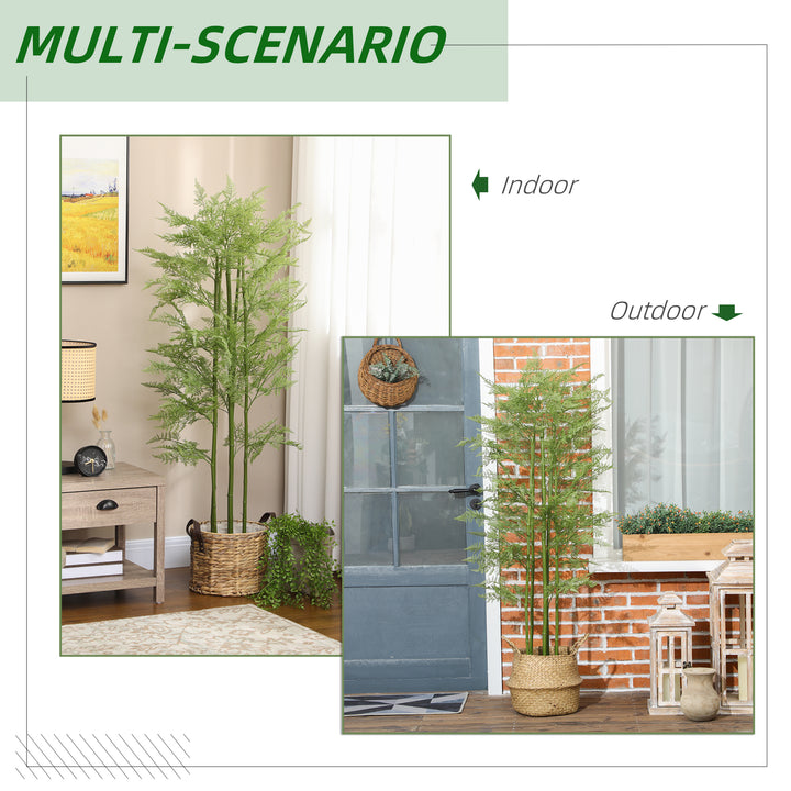 Decorative Artificial Plants Asparagus Fern Tree in Pot Fake Plants for Home Indoor Outdoor Decor, 155cm