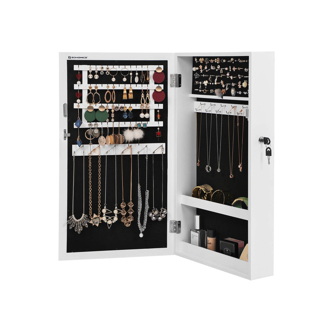 Mirrored Lockable Jewellery Cabinet