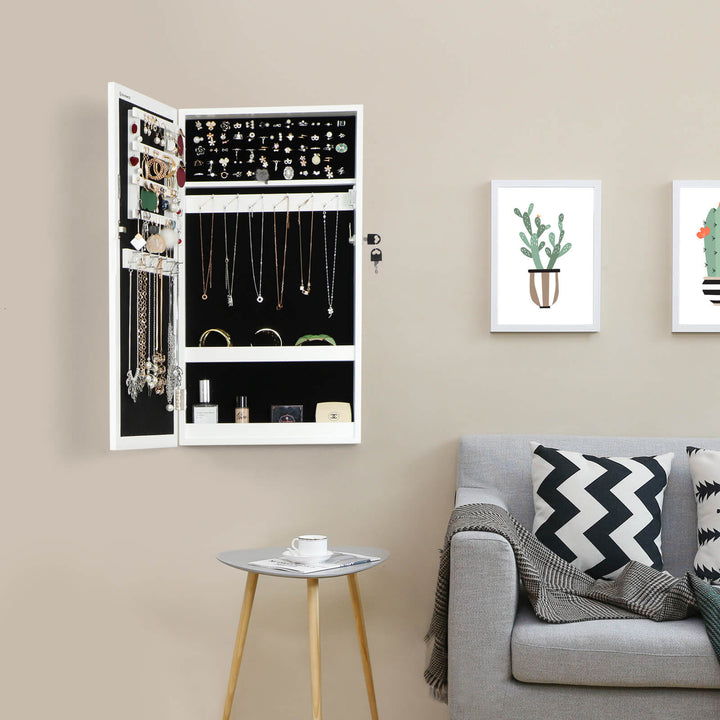 Mirrored Lockable Jewellery Cabinet