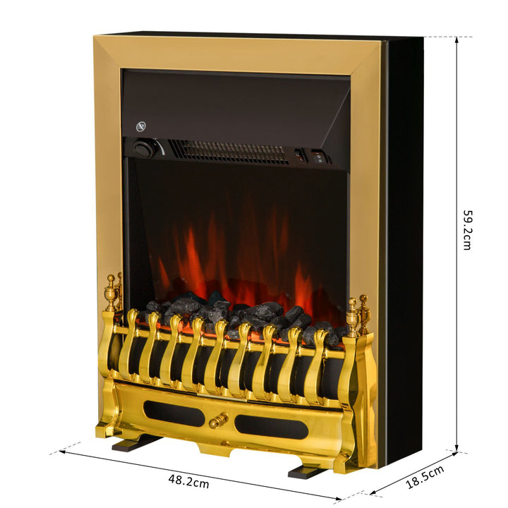 HOMCOM LED Flame Electric Fire Place-Golden