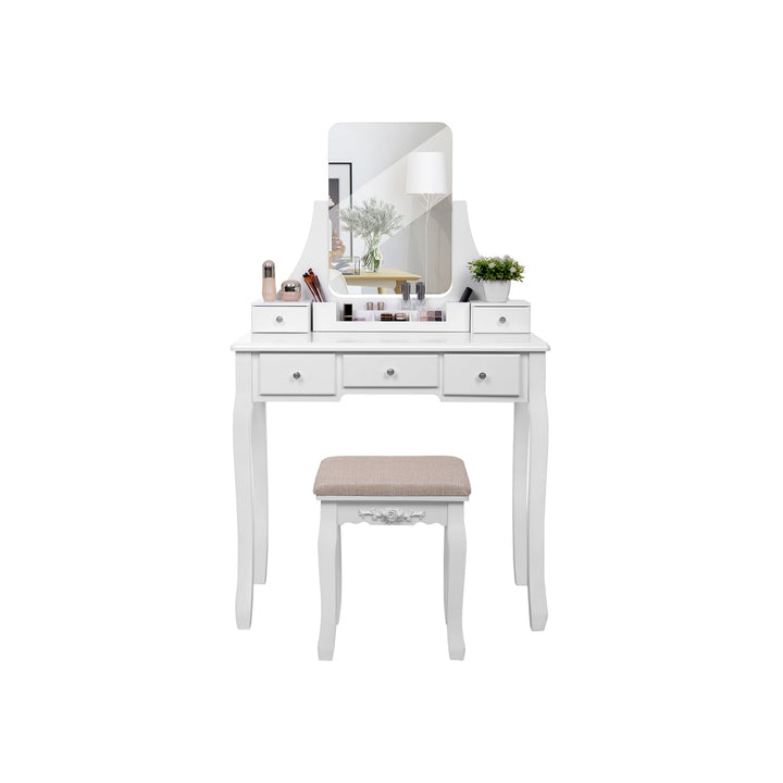 VASAGLE Modern Dressing Table with Frameless Mirror