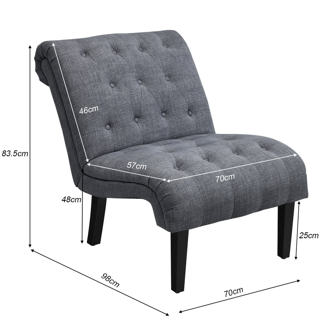 Modern Upholstered Accent Chair with Linen Fabric-Dark Grey