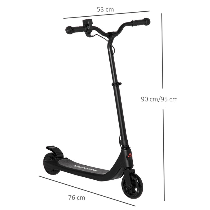 Electric Scooter, 120W Motor E-Scooter w/ Battery Display, Adjustable Height, Rear Brake for Ages 6+ Years - Black
