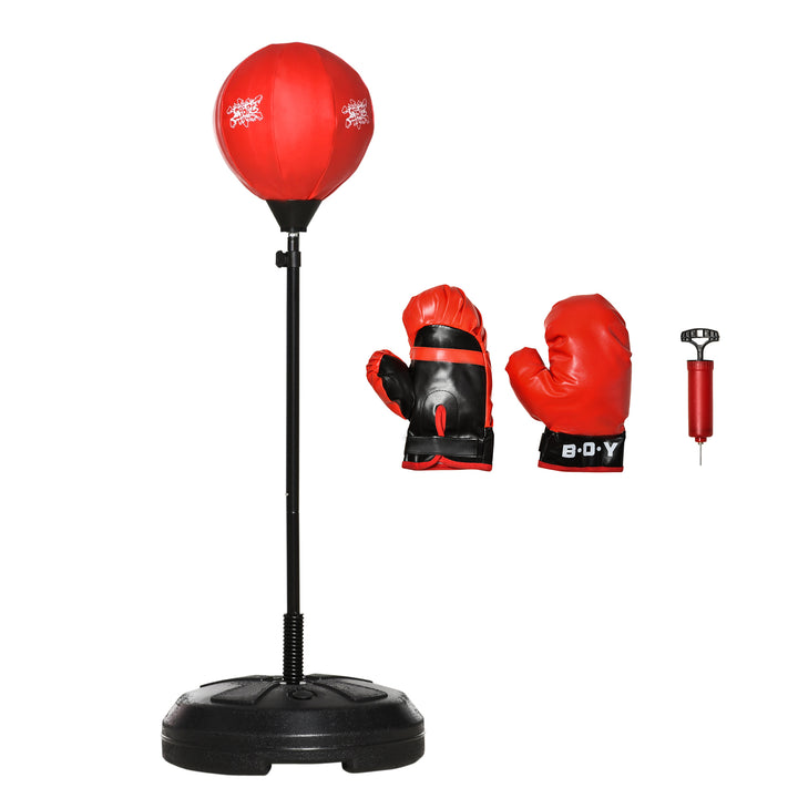 Kids Boxing Set, Adjustable Height Punching Ball, Free Standing Punch Bag with Boxing Gloves for 8-10 Years Children