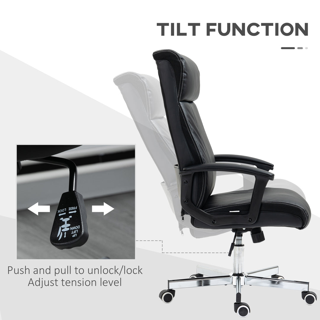 Massage Office Chair, High-Back VibrationComputer Chair with Tilt Function, Remote Control and Adjustable Height, Black