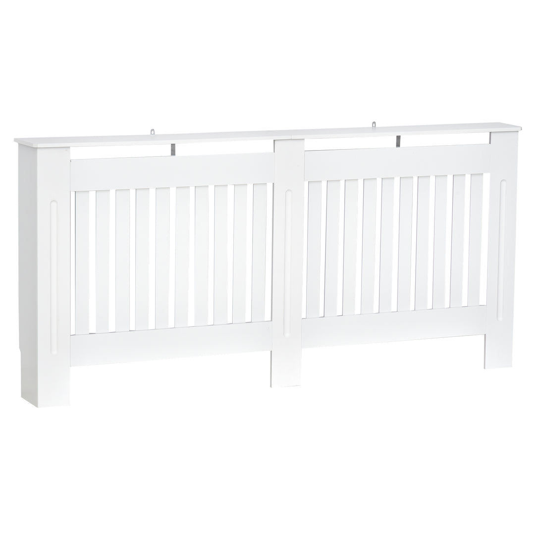 Slatted Radiator Cover Painted Cabinet MDF Lined Grill in White 172L x 19W x 81H cm