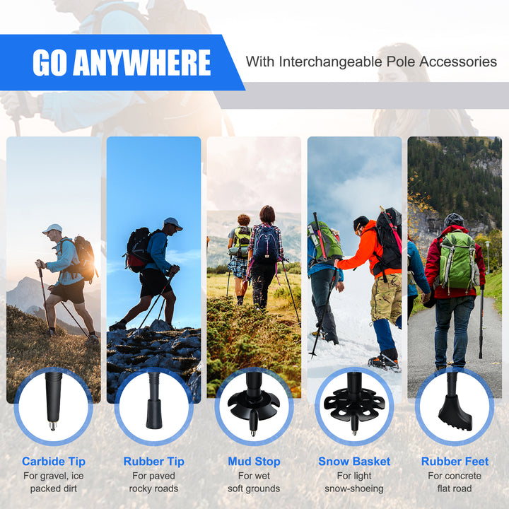 Telescopic Trekking Poles with Quick Lock System for Backpacking