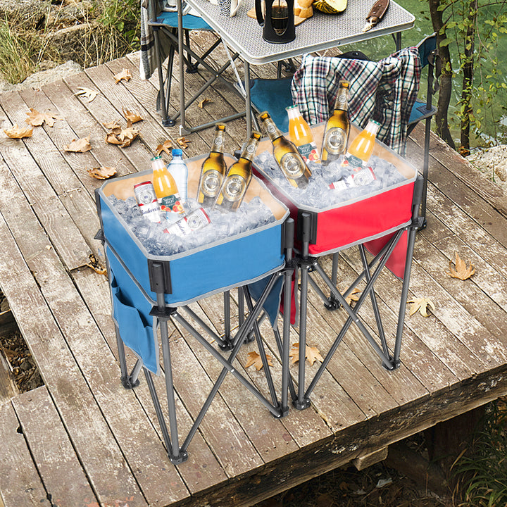 Camping Tables with Large Storage Capacity- Blue & Red