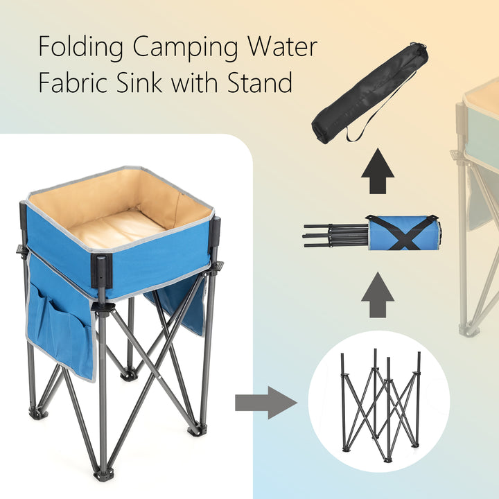 Camping Tables with Large Storage Capacity- Blue & Red