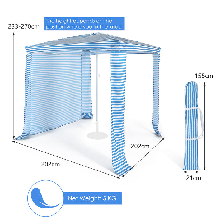 Feet Foldable and Easy-Setup Beach Canopy-Blue