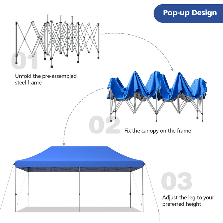 Pop Up Gazebo with Wheeled Storage Bag- Blue