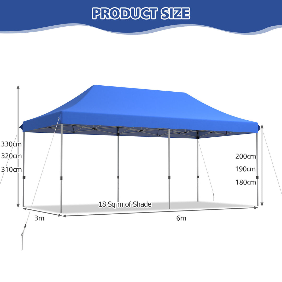 Pop Up Gazebo with Wheeled Storage Bag- Blue