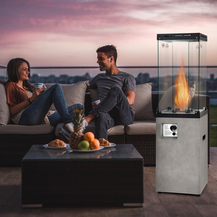 Outdoor Heater with Lockable Wheels-Grey