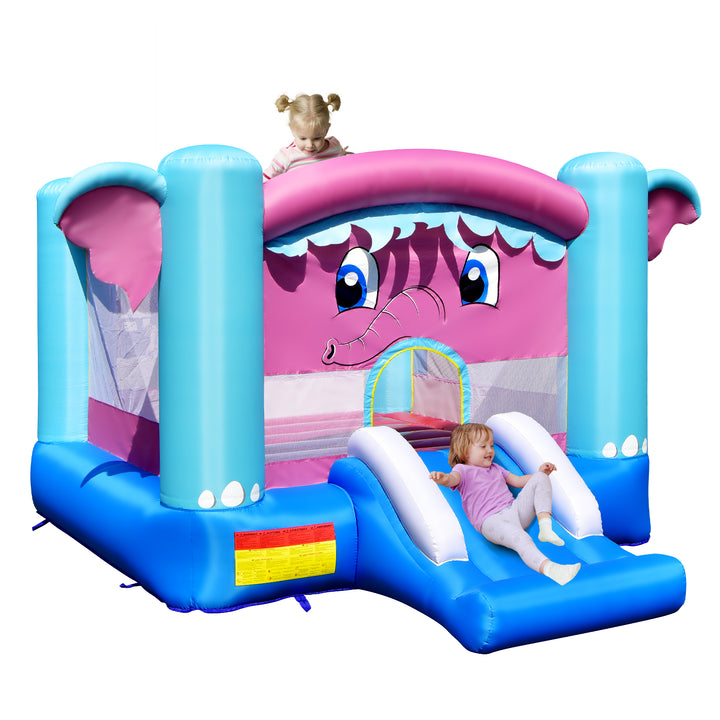 Inflatable Kids Bounce House with Slides and Basketball Rim