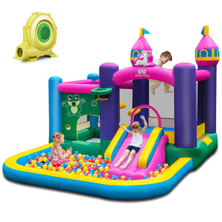 Inflatable Bounce House with Slide and 680W Blower