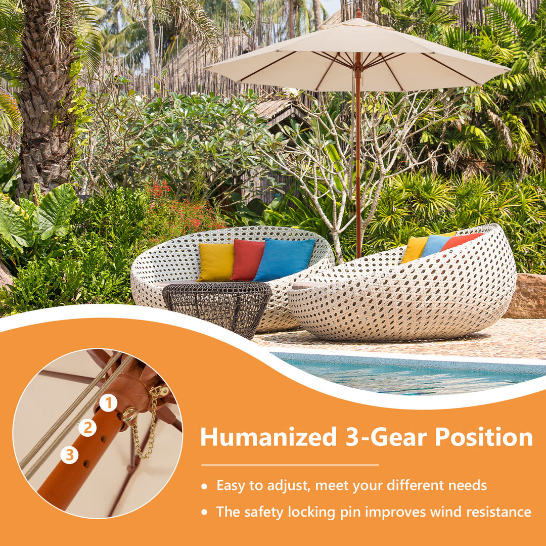 2.83M Garden Parasol with 3-Gear Position-Beige