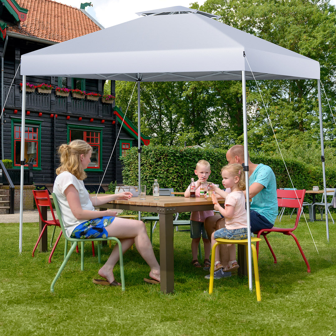 Pop Up Gazebo with Adjustable Height-White