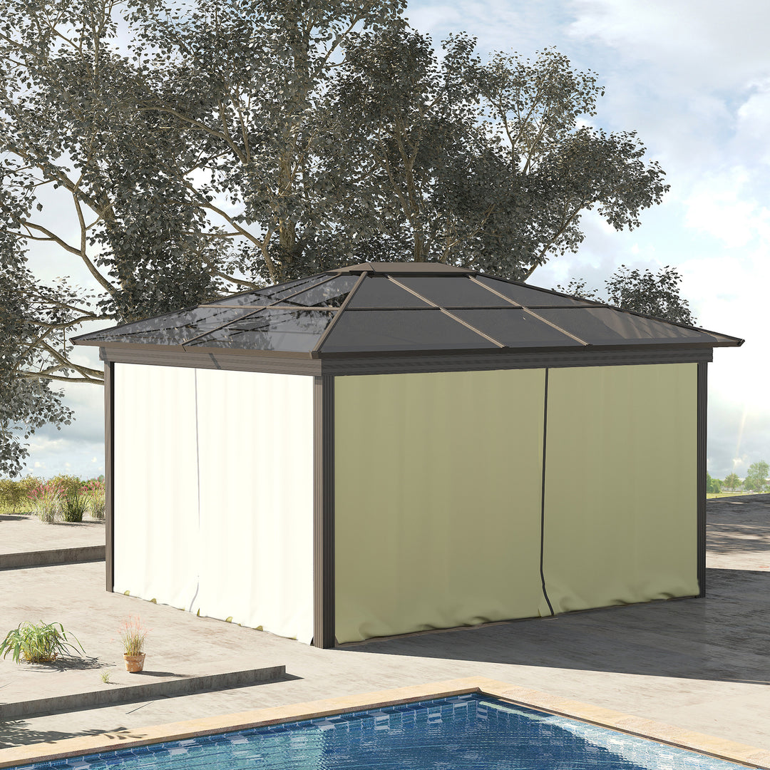Outsunny Replacement Gazebo Curtain 4-Panel Sidewalls with Zipper for 3 x 3 (M) Yard Gazebos Canopy Tent Beige