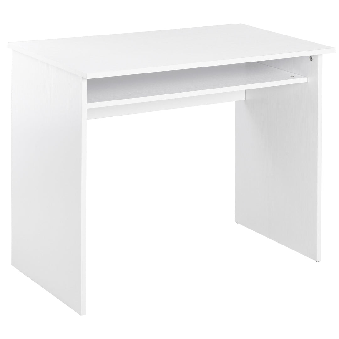 Computer Writing Desk with Storage Compartment Workstation Learning Center for Home Office 90W x 50D(cm) - White